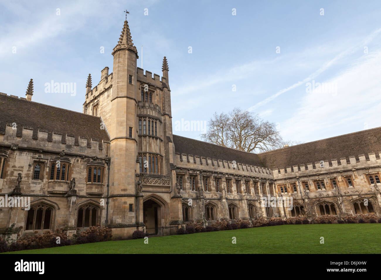 Il Magdalen College chiostro, Oxford, Oxfordshire, England, Regno Unito, Europa Foto Stock