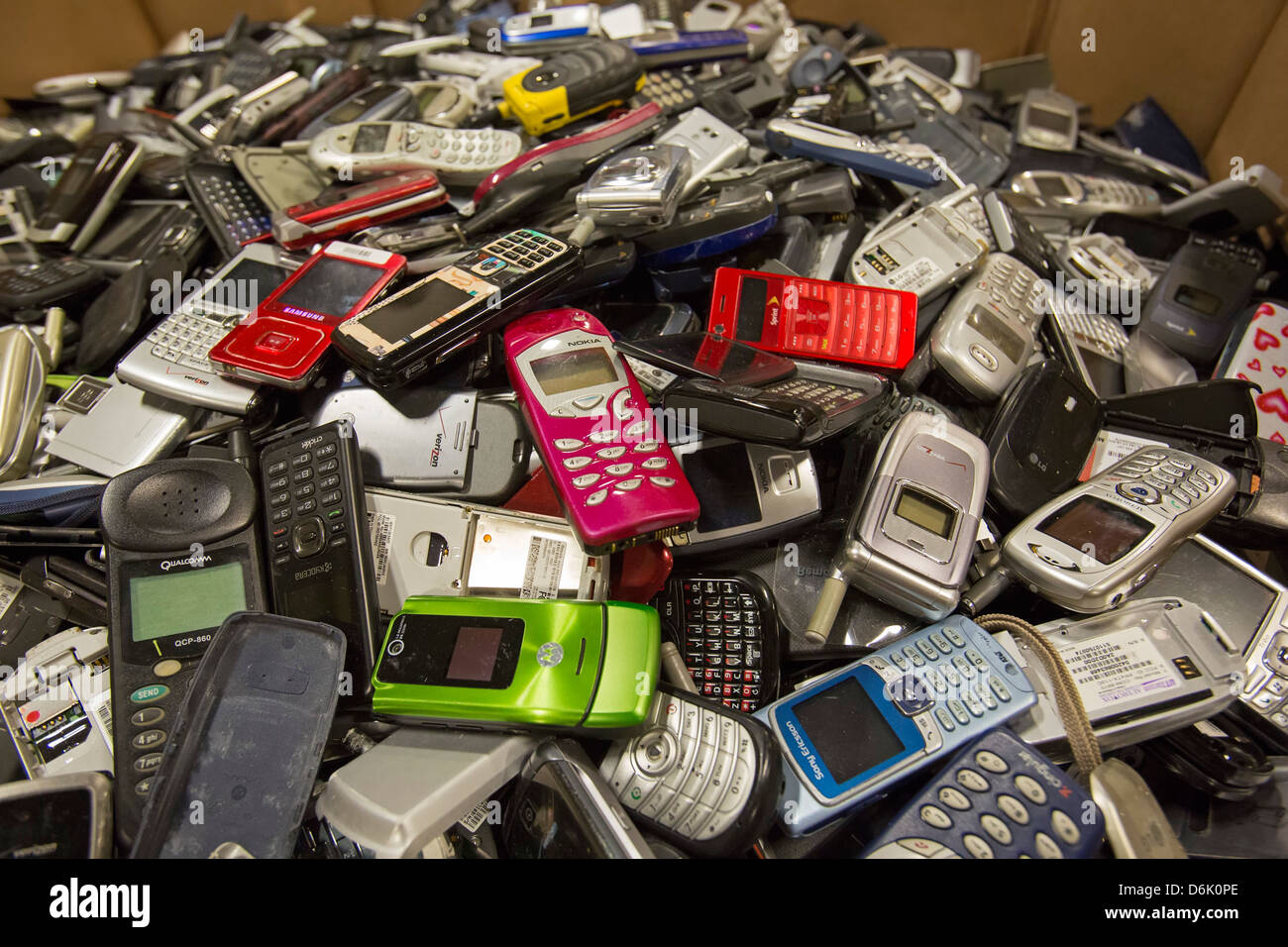 Telefono cellulare il riciclaggio Foto Stock