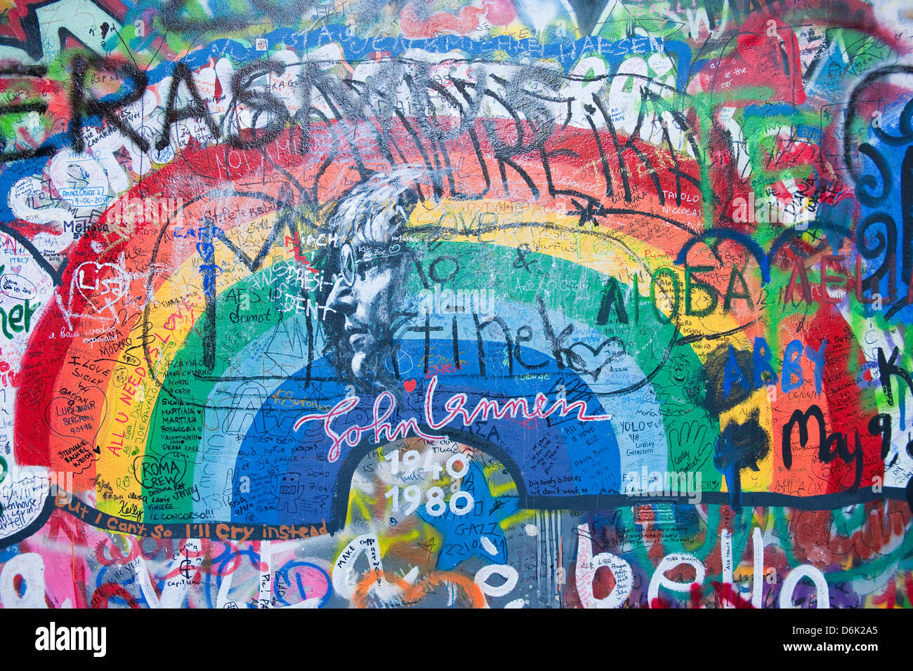 Muro di John Lennon, Praga Foto Stock