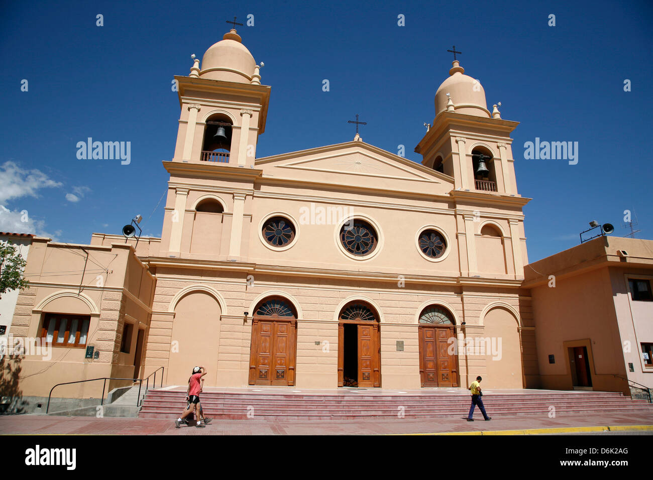 Rosario Cattedrale nella piazza principale di Cafayate, Provincia di Salta, Argentina, Sud America Foto Stock
