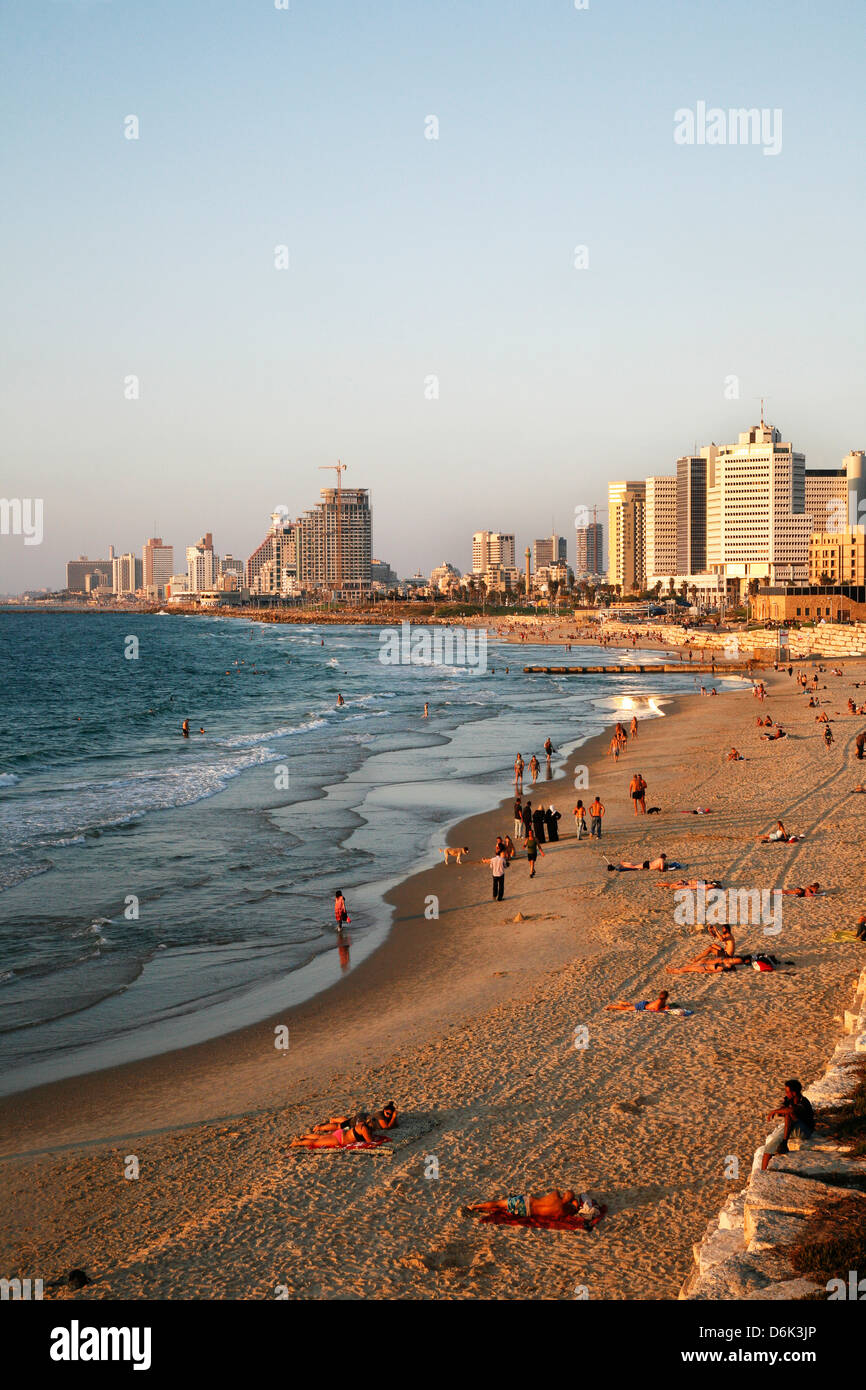 Spiaggia, Tel Aviv, Israele, Medio Oriente Foto Stock