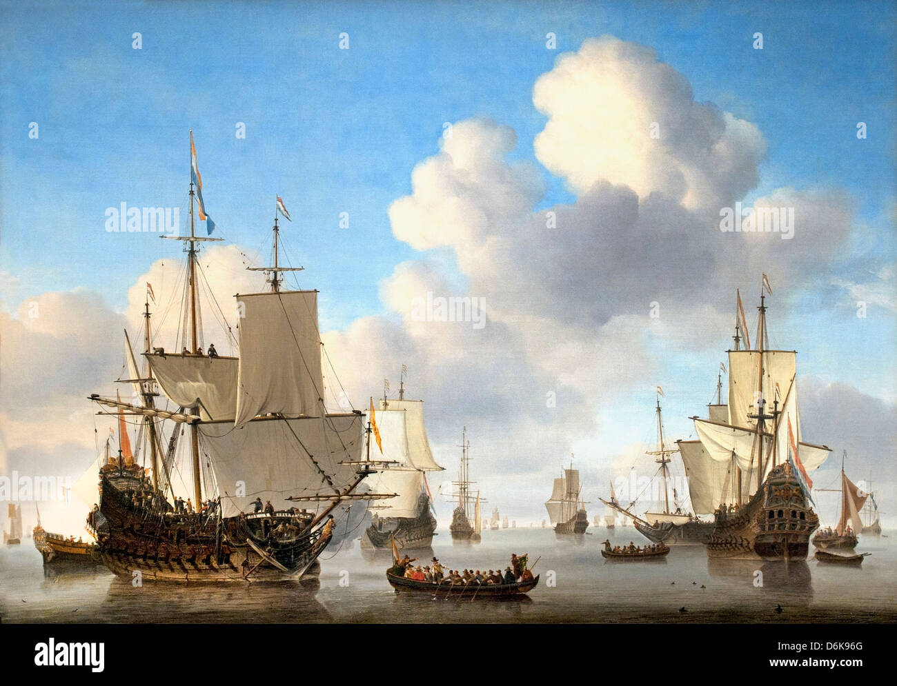 Le navi olandesi in una Clam 1665 Willem van der Velde II 1633-1707 Paesi Bassi Foto Stock