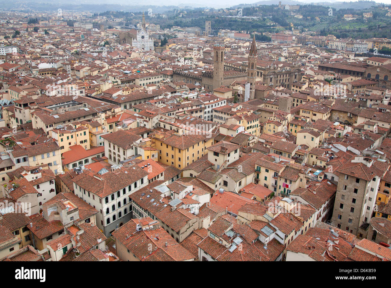 Paesaggio urbano di Firenze, Santa Cruce Chiesa, Italia Foto Stock