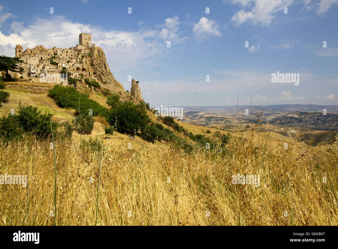 Il Citadelle, villaggio abbandonato di Craco in Basilicata, Italia, Europa Foto Stock