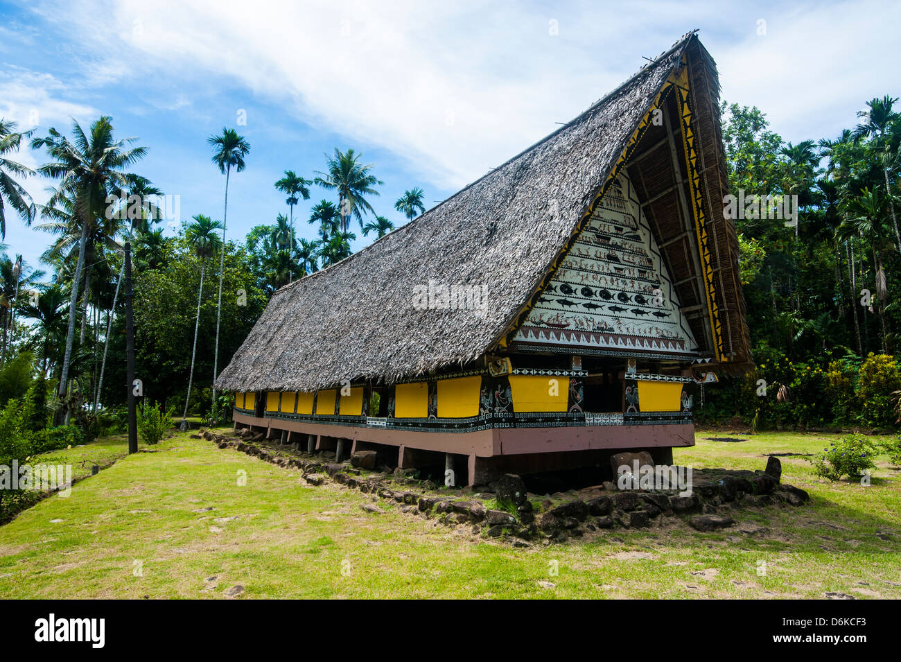 Più antico Bai di Palau, una casa per i capi di villaggio, isola di Babeldoab, Palau, Pacifico centrale e del Pacifico Foto Stock