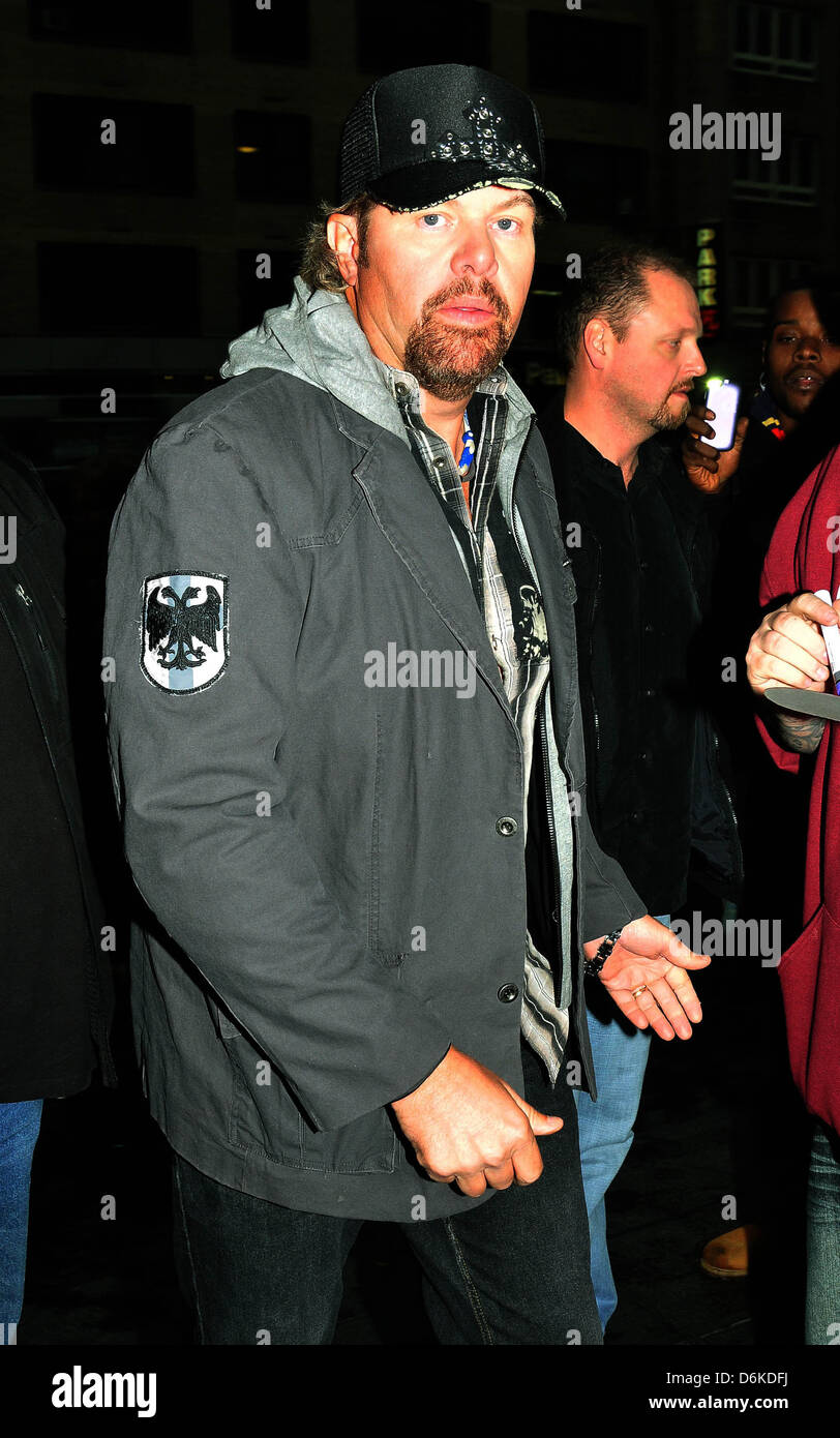 Toby Keith paese stella della musica che arrivano al Time Warner Cable studios di Manhattan a New York City, Stati Uniti d'America - 27.10.11 Foto Stock