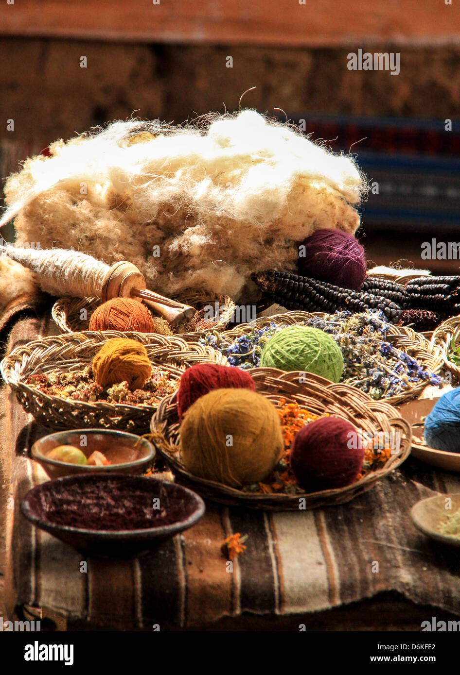 Locali tecniche di tintura, Cusco. Foto Stock