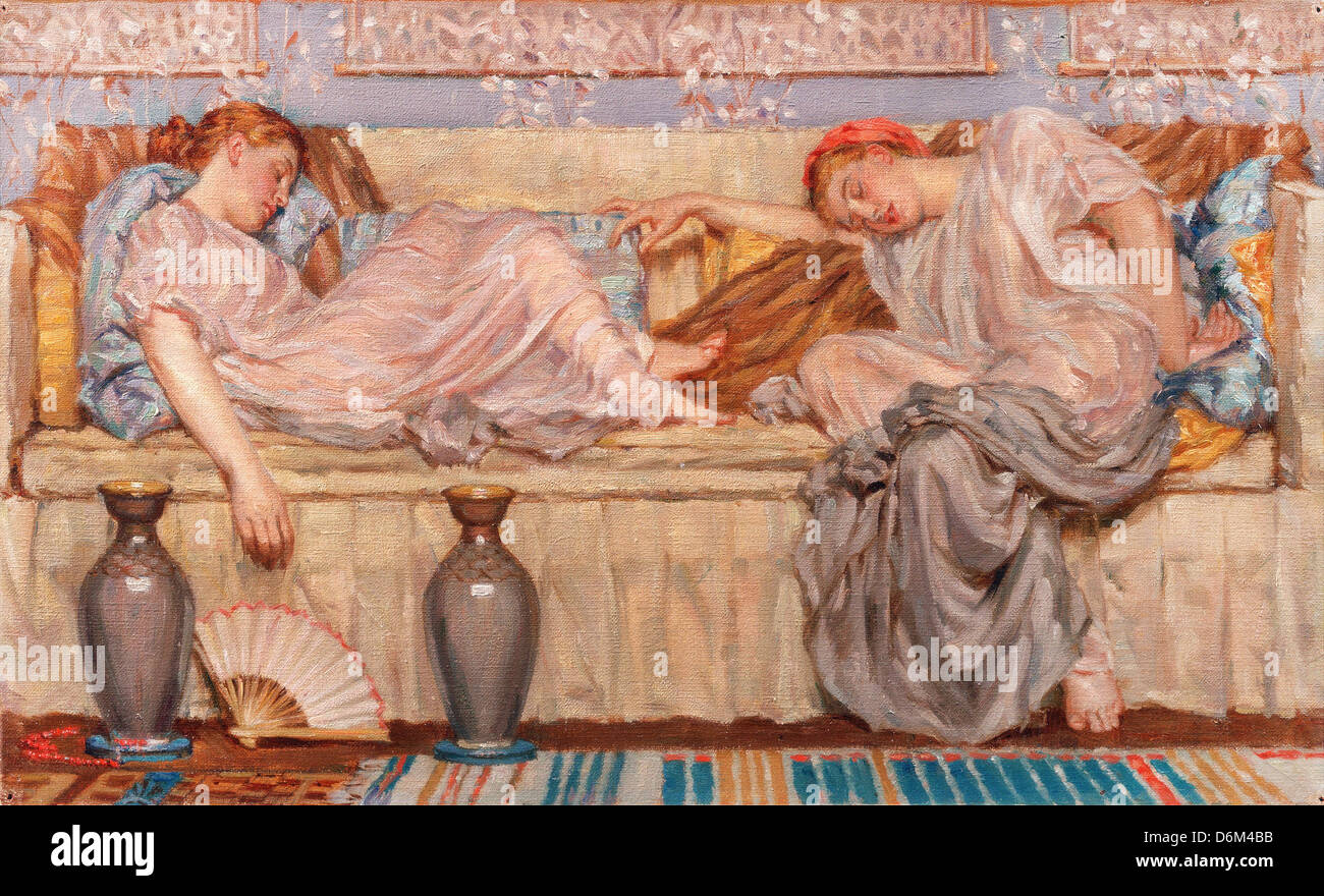 Albert Joseph Moore, perline (studio) Circa 1875 olio su tela. Yale Center per British Art di New Haven, Connecticut, Stati Uniti d'America Foto Stock