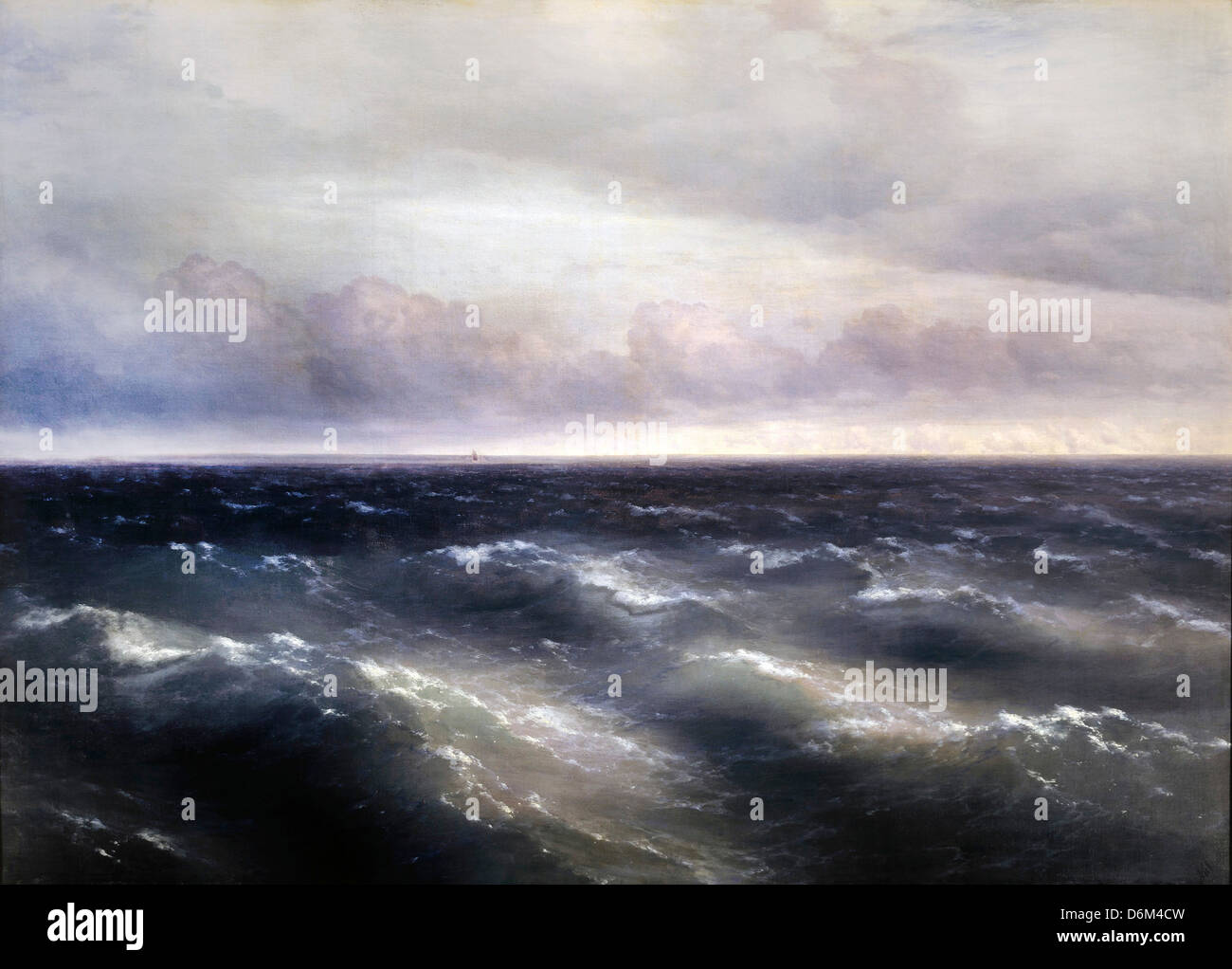 Ivan Aivazovsky, il Mar Nero. (Una tempesta inizia a sbattere fino al Mar Nero) 1881 olio su tela. Galleria Tretyakov di Mosca Foto Stock