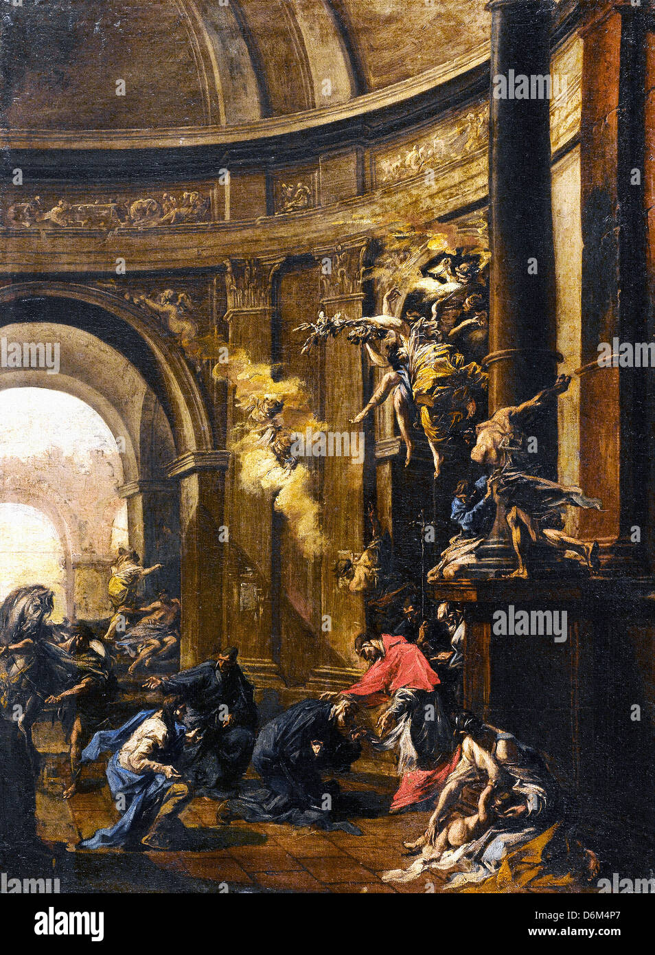 Alessandro Magnasco, San Carlo Borromeo ricevendo gli Oblati 1667 - 1745 olio su tela. Museo Poldi Pezzoli, Milano, Italia Foto Stock