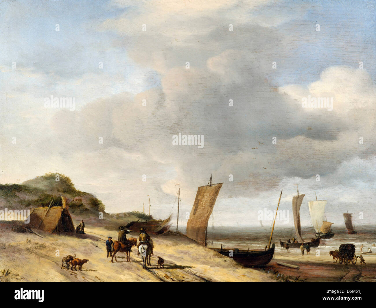 Adriaen van de Velde, dune di Scheveningen 1659 Olio su legno. Indianapolis Museum of Art, Indiana, STATI UNITI D'AMERICA Foto Stock