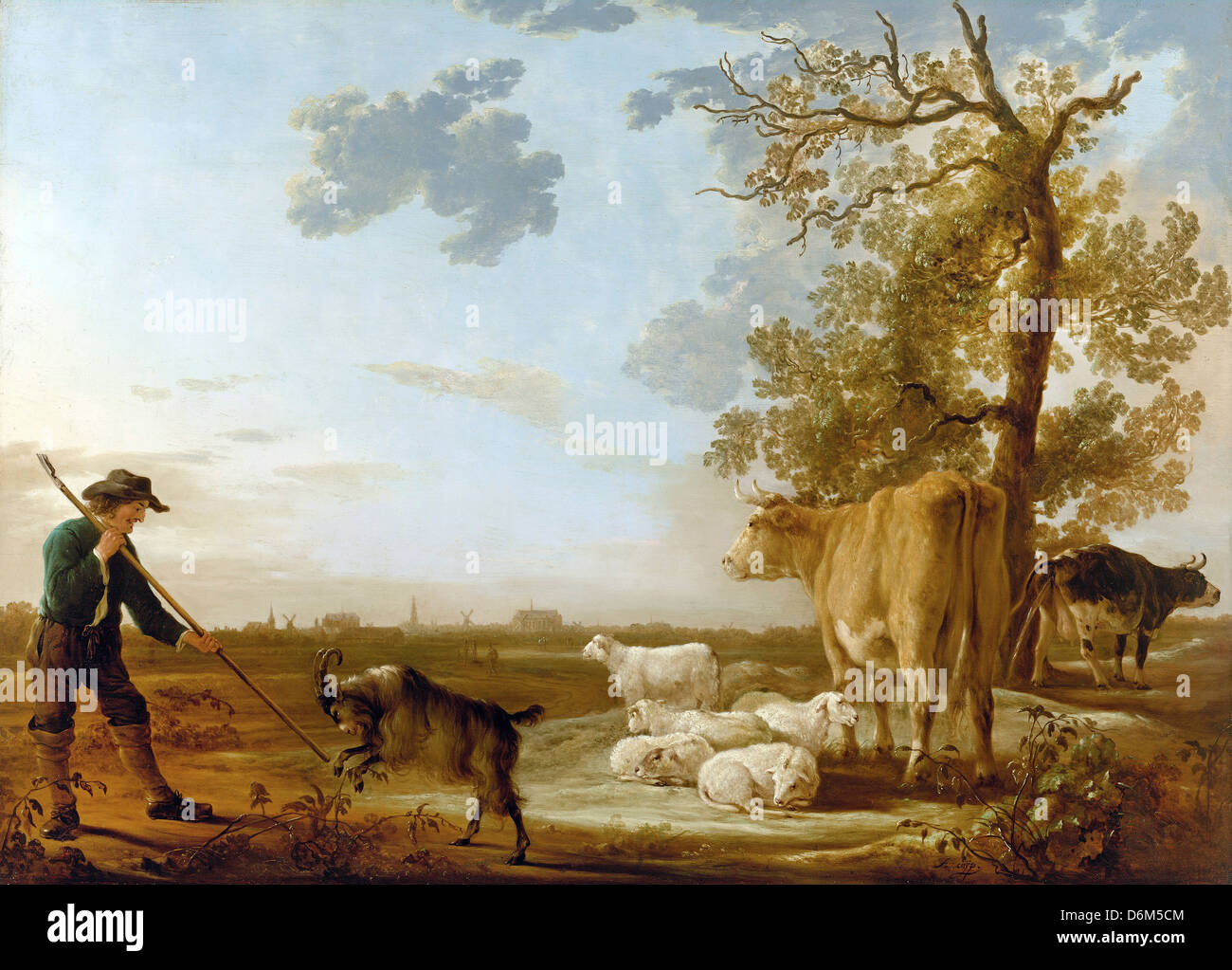 Aelbert Cuyp, paesaggio con i bovini 1639-1649 Olio su pannello. Galleria Nazionale di Victoria, Melbourne, Australia Foto Stock