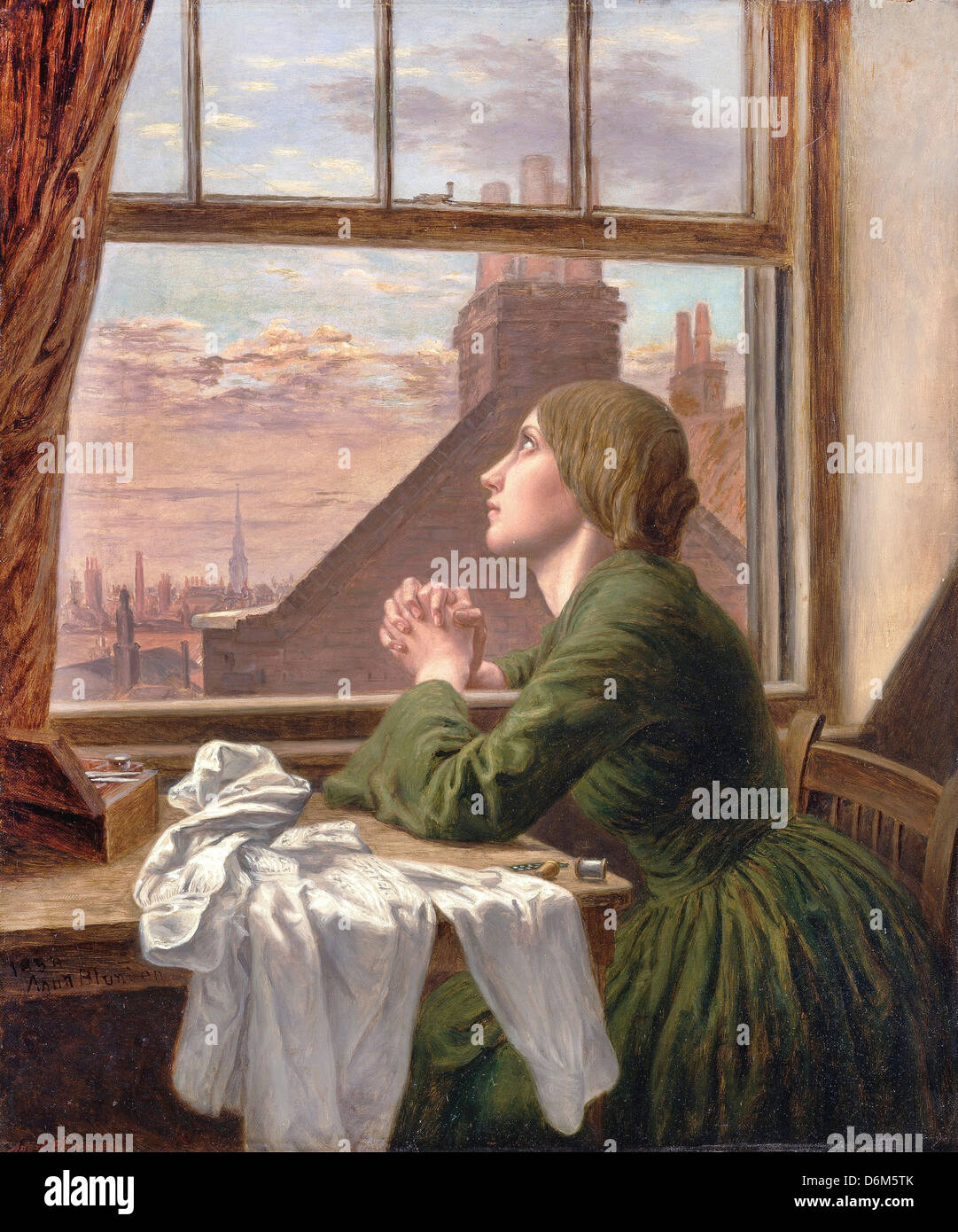 Anna Blunden, solo per una breve ora 1854 olio su tela. Yale Center per arte Inglese, Haven, Connecticut, Stati Uniti d'America Foto Stock
