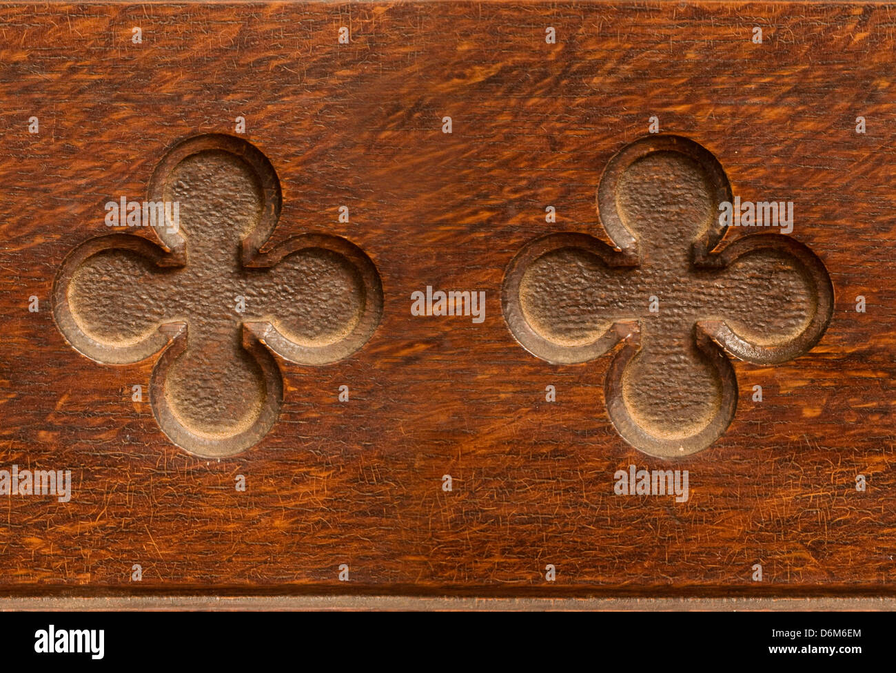 Rientrato in legno a forma di quadrifoglio pattern piastrellabile senza problemi Foto Stock