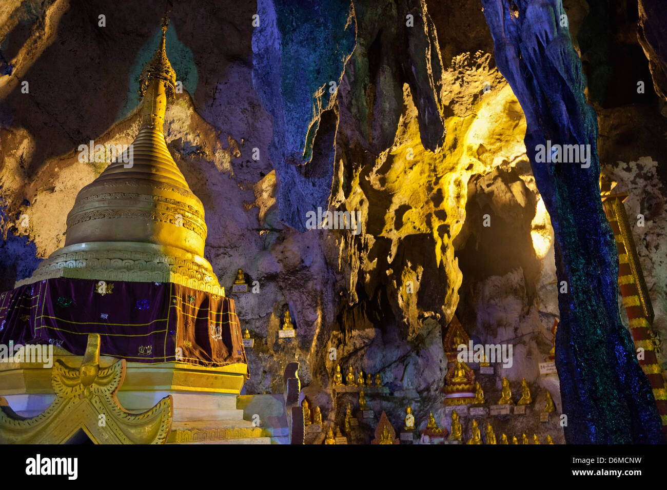 Il buddista fantastiche grotte di Pindaya, Myanmar 27 Foto Stock