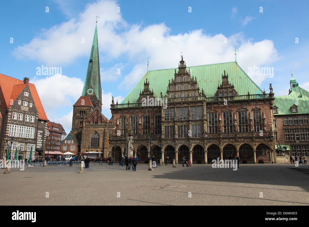 Il municipio o rathaus a Brema, in Germania il 7 aprile 2013. Brema è la seconda città più popolosa della Germania del nord. Foto Stock