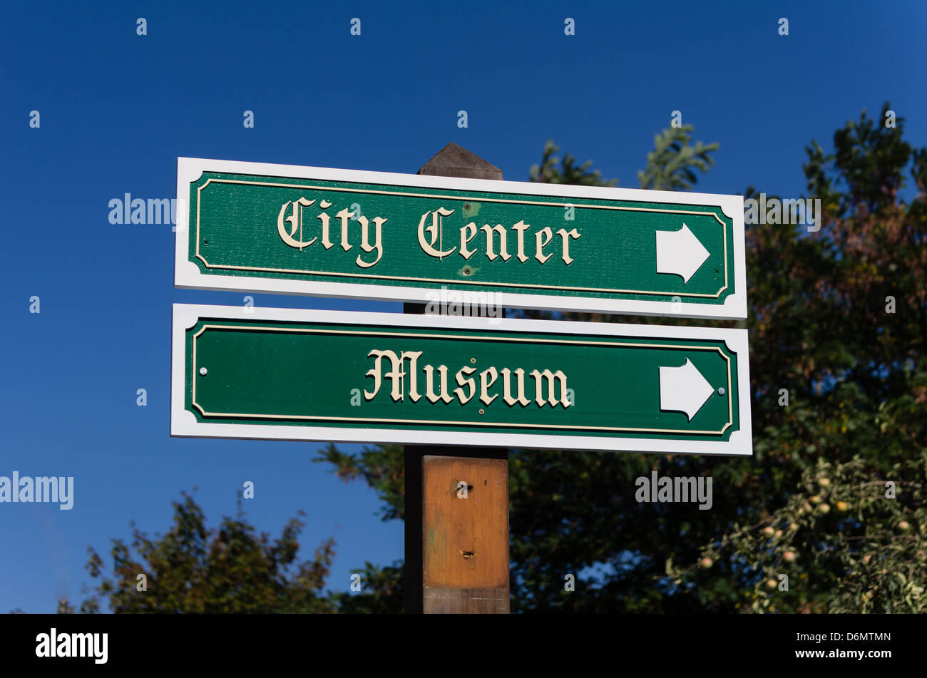 Digital Signage con font script di Leavenworth, nello Stato di Washington Foto Stock