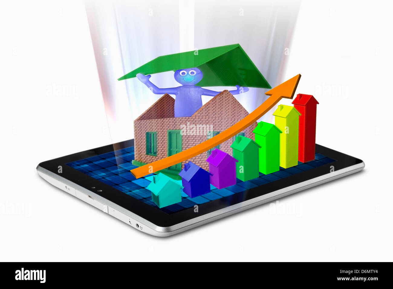 Tablet PC Home Loan, Grafico, concetto di Tablet PC Home prestito concetto grafico risparmio immobiliare Tablet PC Home prestito concetto grafico Foto Stock