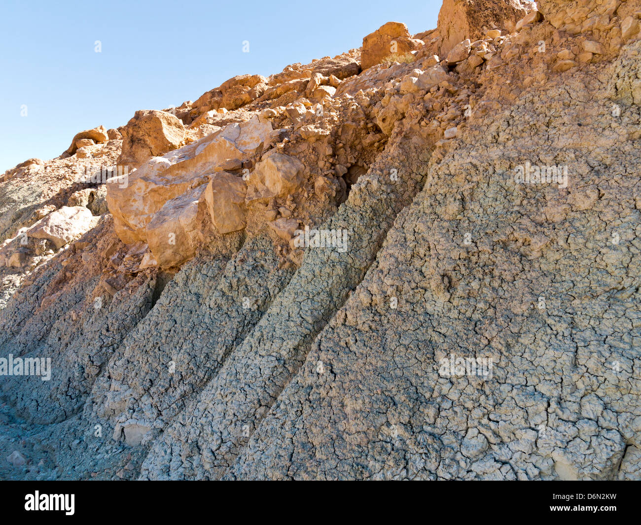 Vedute panoramiche delle formazioni geologiche in Alto Atlante e Anti Atlas Mountains Foto Stock