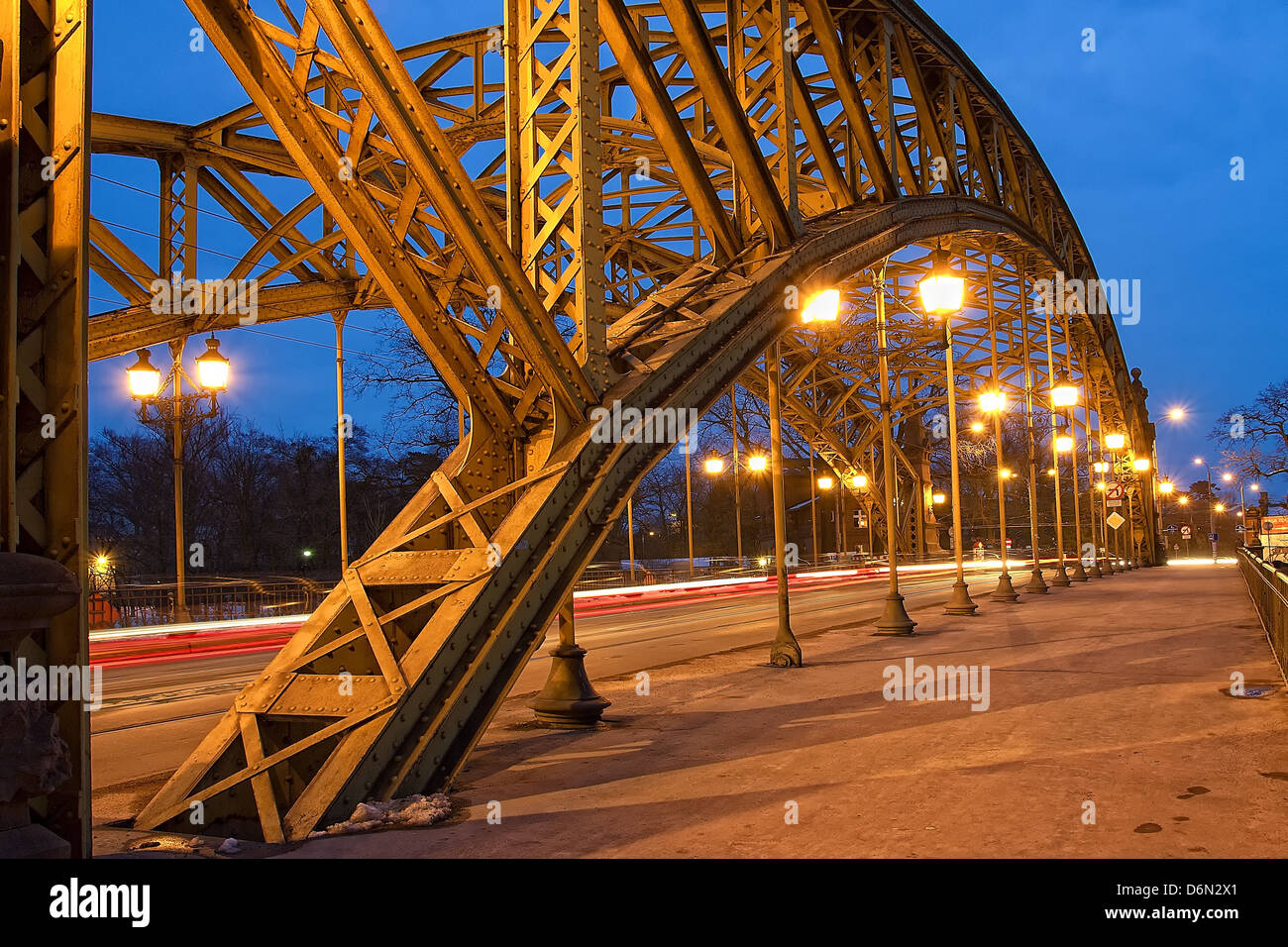 Famoso ponte a Wroclaw Foto Stock