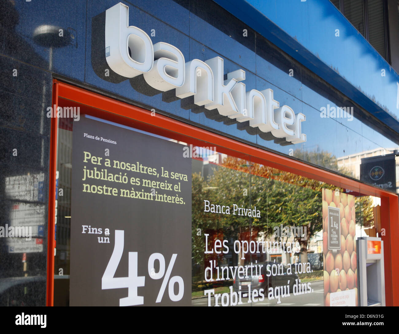 Barcellona, Spagna, inter-bank filiale di banca Foto Stock