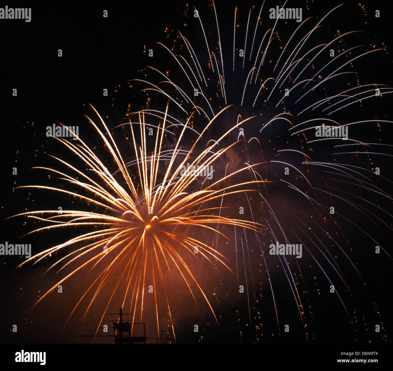 Il veglione di capodanno,di fuochi d'artificio Foto Stock