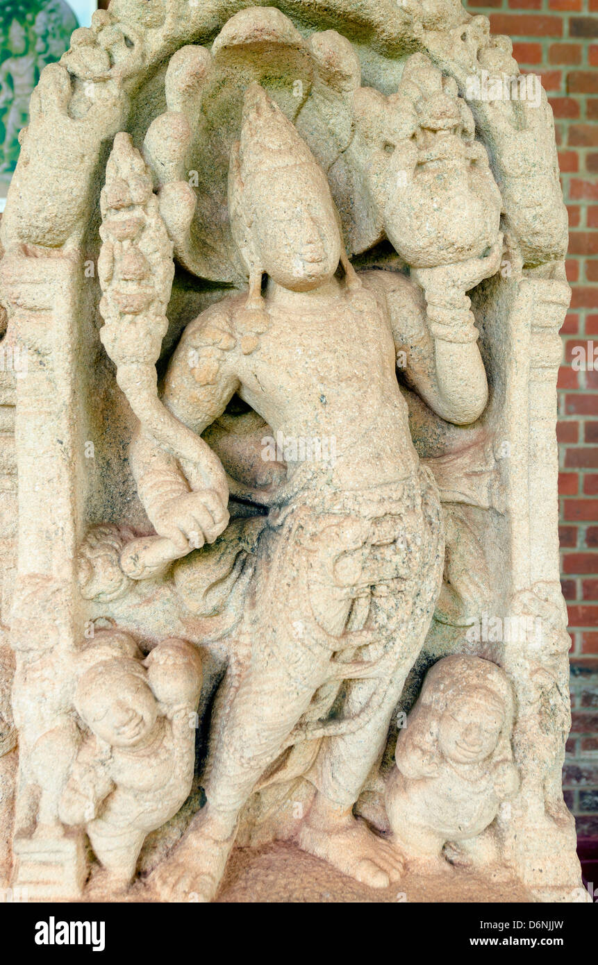 Cobra Re di Pietra di guardia Anuradhapura Sri Lanka asia, Unesco Foto Stock