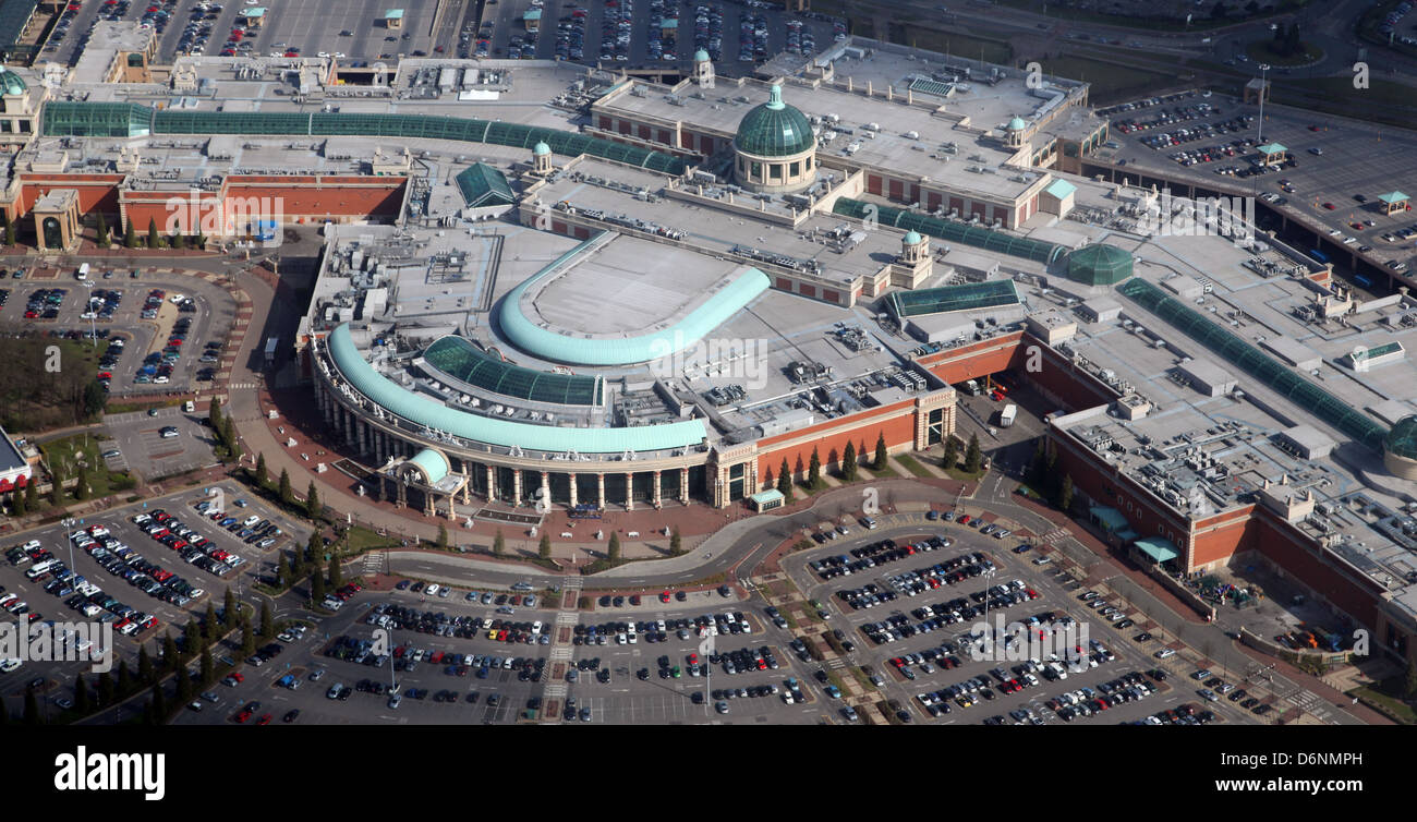 Vista aerea del Trafford Centre shopping mall, Trafford Park, Manchester Foto Stock