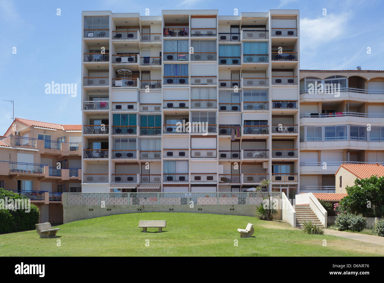 Le Barcarès, Francia, appartamenti in un complesso residenziale Foto Stock