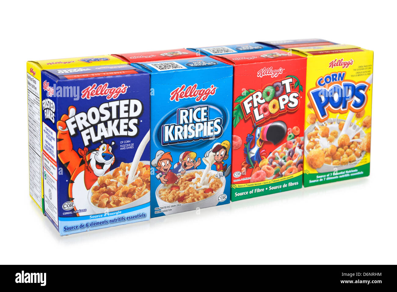 Scatole di Cereali, Kellogg's Foto Stock