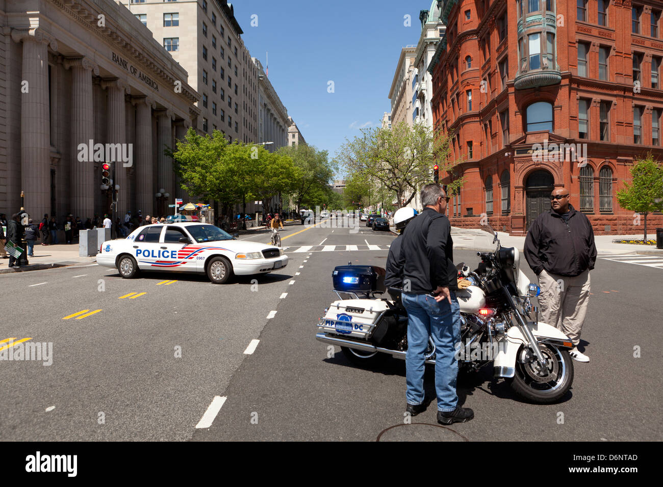 Diga di polizia - Washington DC, Stati Uniti d'America Foto Stock