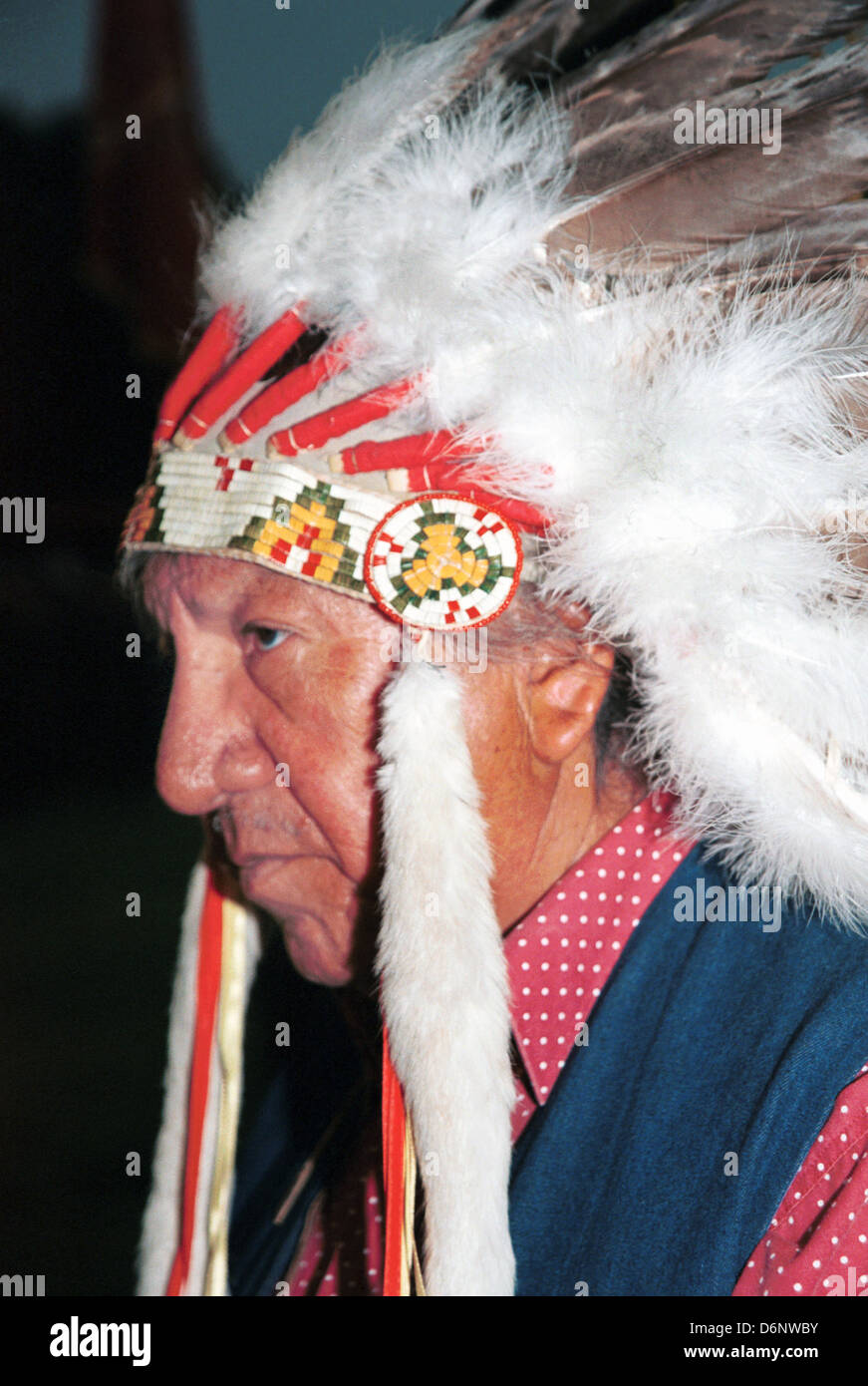 Capo, Pine Ridge indiano prenotazione South Dakota Lakota, Native American Indian, Sioux, Wazi Ahanhan Oyanke, Foto Stock