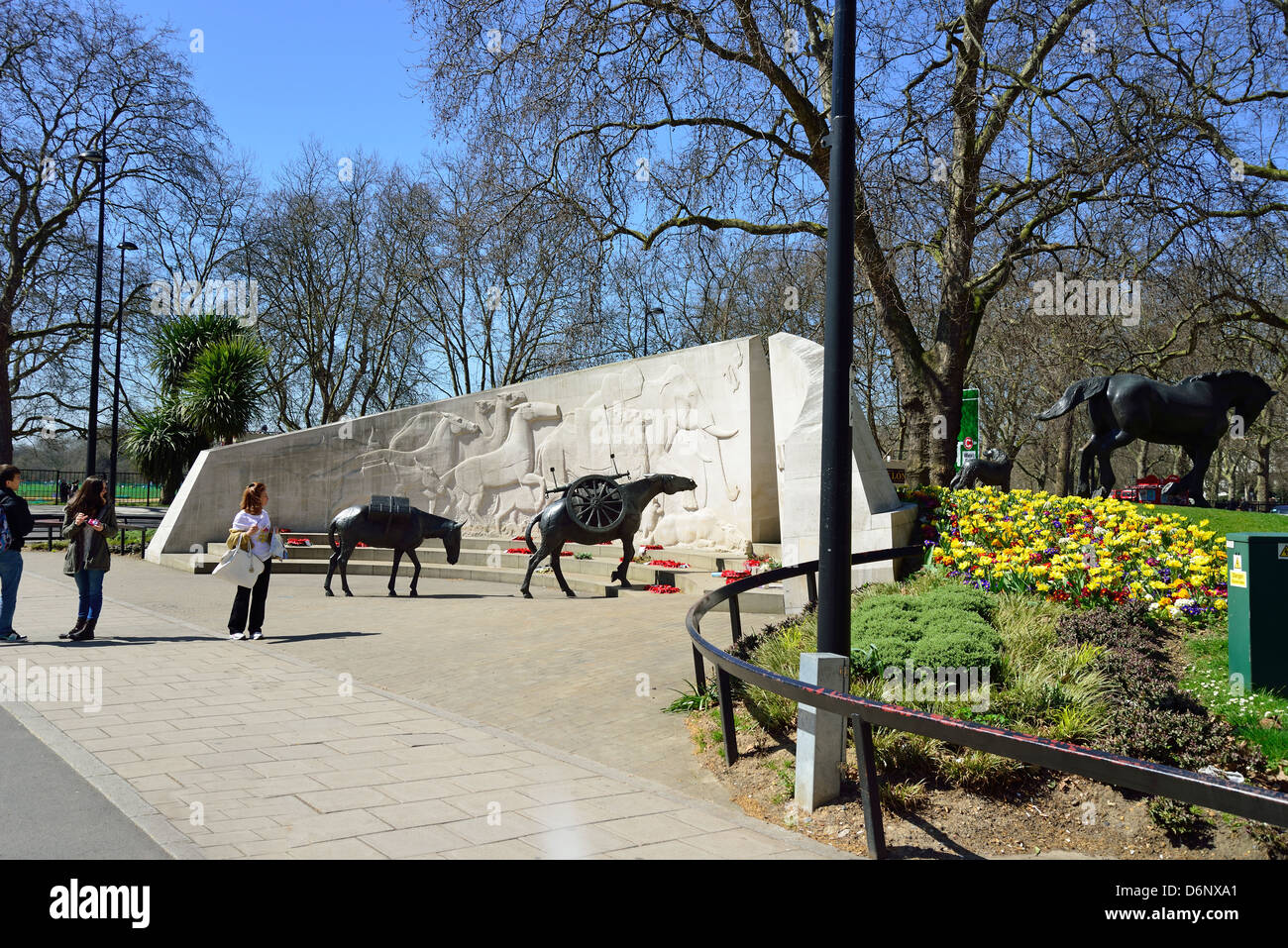 Animali in War Memorial, Park Lane, Mayfair, City of Westminster, Londra, Inghilterra, Regno Unito Foto Stock