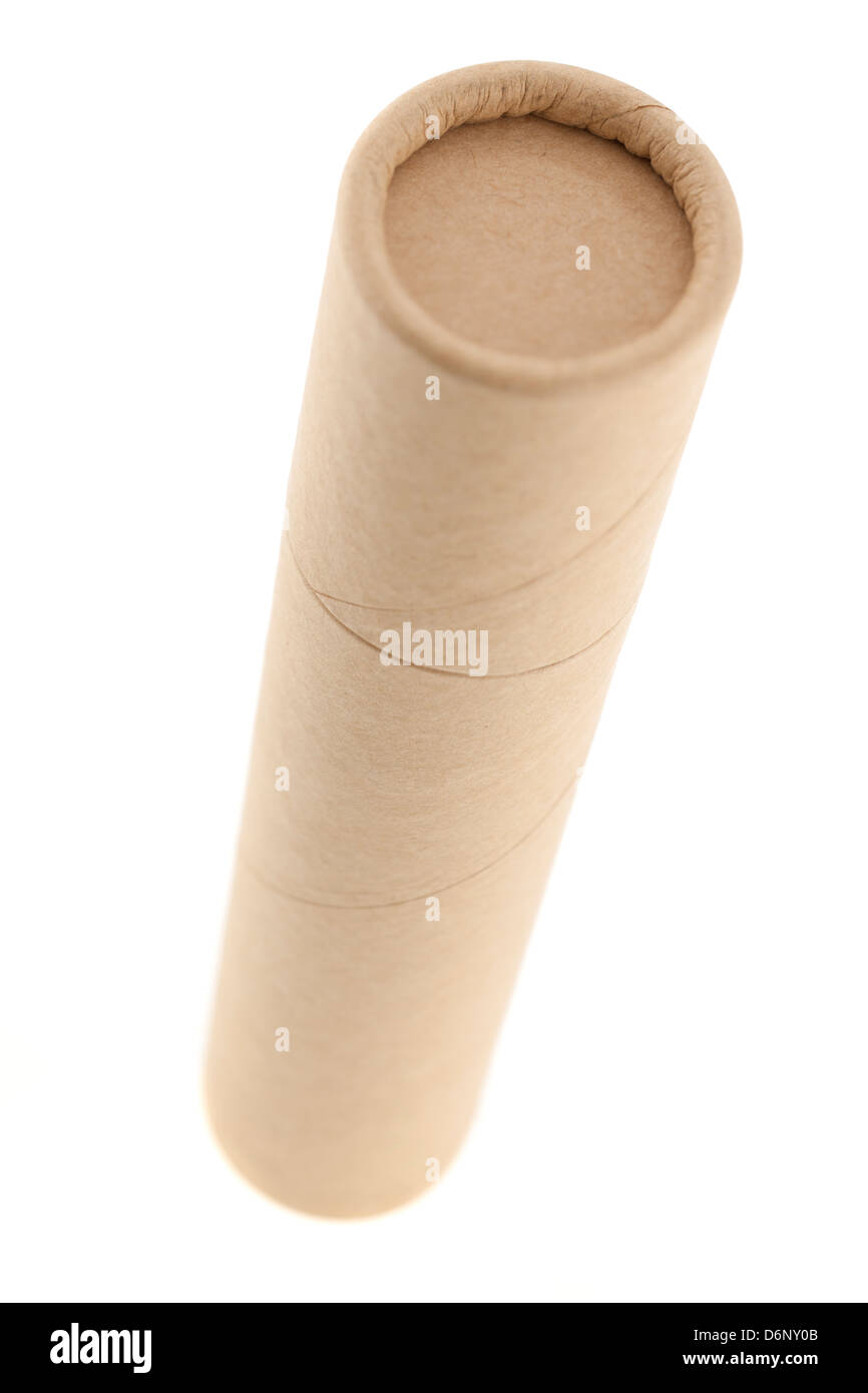 Il tubo di cartone con spinta sul tappo Foto stock - Alamy