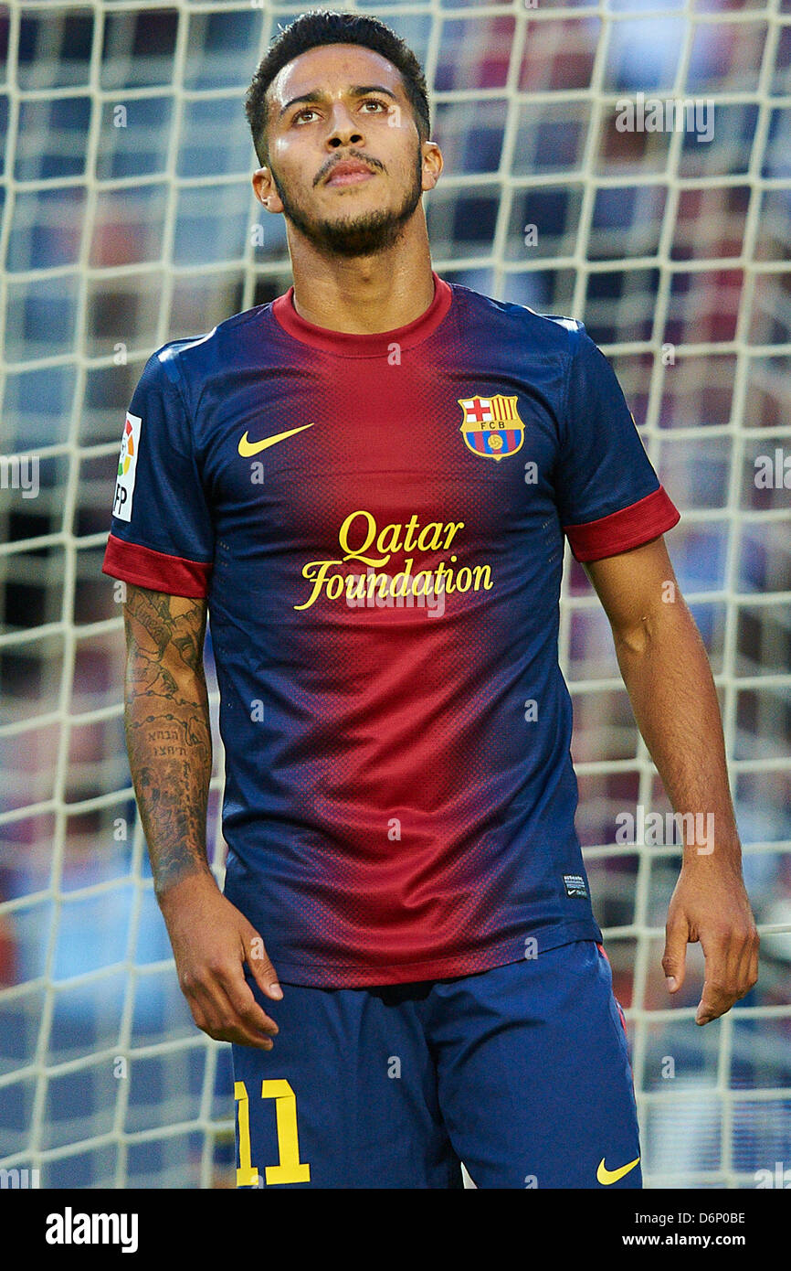 Thiago Alcantara (FC Barcelona), durante la Liga partita di calcio tra FC  Barcelona e Levante UD, allo stadio Camp Nou a Barcellona, Spagna, Sabato,  20 aprile 2013. Foto: S.Lau Foto stock - Alamy