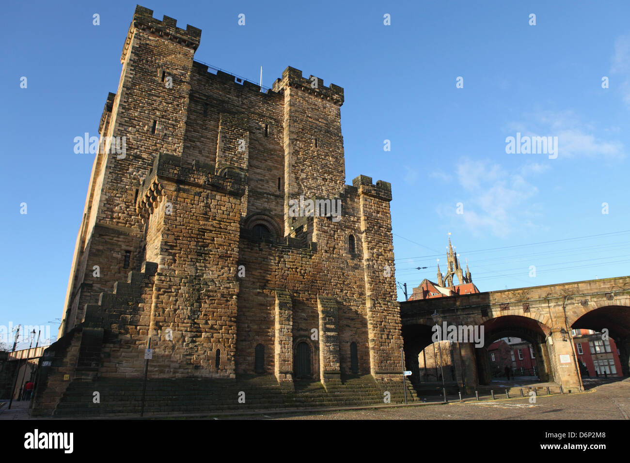 Norman era mantenere il castello, costruito dal Re Enrico II da 1168 a 1178, Newcastle-upon-Tyne, Tyne and Wear, England, Regno Unito Foto Stock