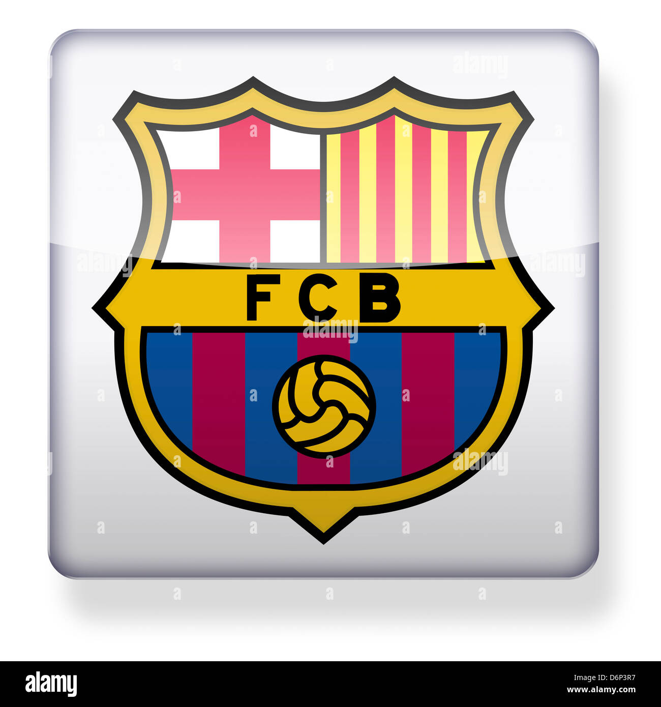 Barcelona football club logo come l'icona di un'app. Percorso di clipping incluso. Foto Stock