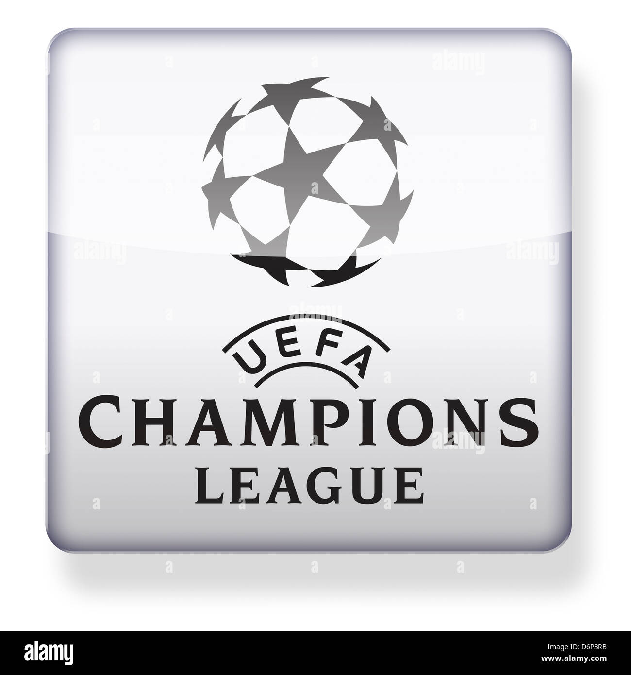 UEFA Champions League logo come l'icona di un'app. Percorso di clipping incluso. Foto Stock
