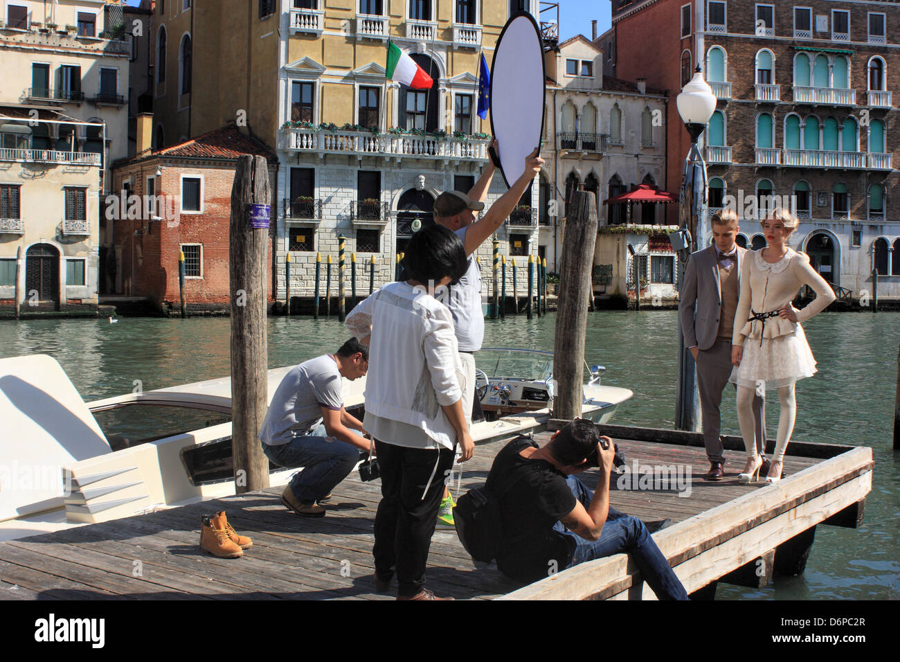 Moda professionale fotografia a Venezia, Italia Foto Stock