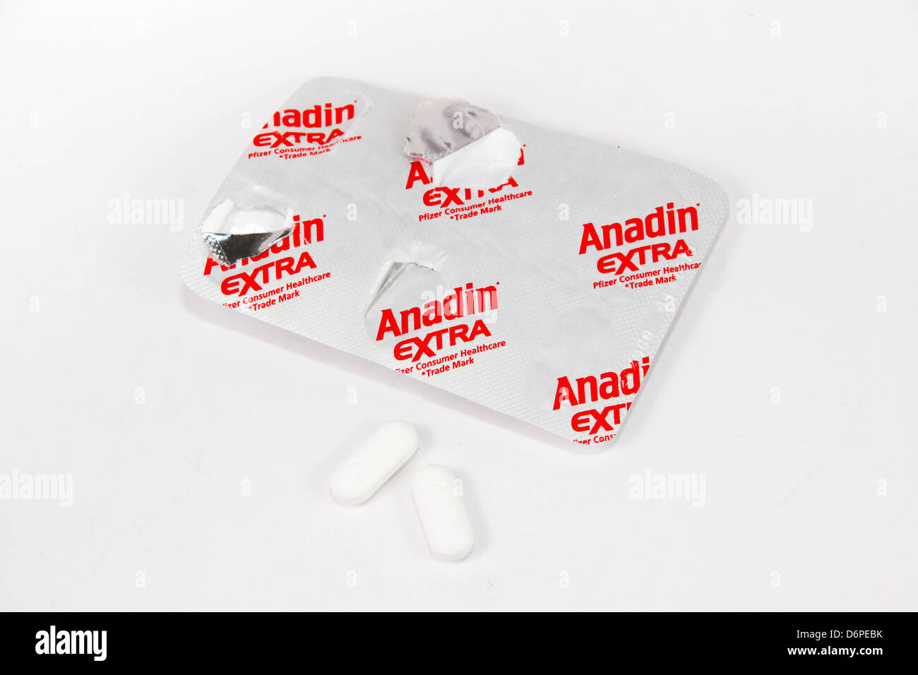 Lamina blister di Anadin Extra di paracetamolo e aspirina compresse Foto Stock