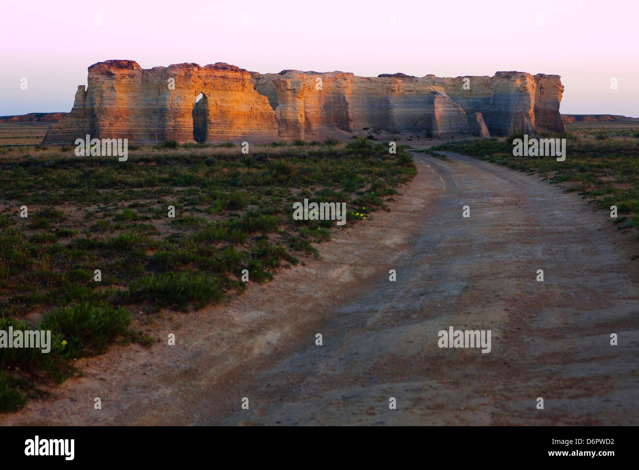 Le formazioni rocciose a monumento rocce, Gove County, Kansas, STATI UNITI D'AMERICA Foto Stock