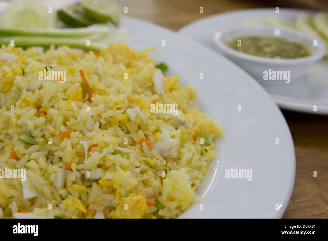 Il granchio riso fritto, cucina Thai. Foto Stock