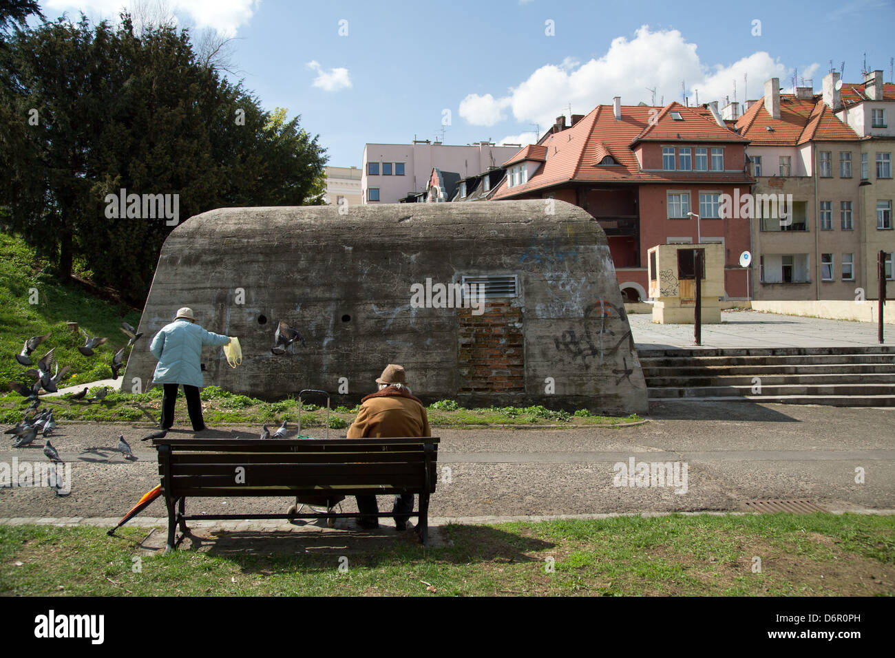 Wroclaw, Polonia, il bunker dalla Seconda Guerra Mondiale Foto Stock
