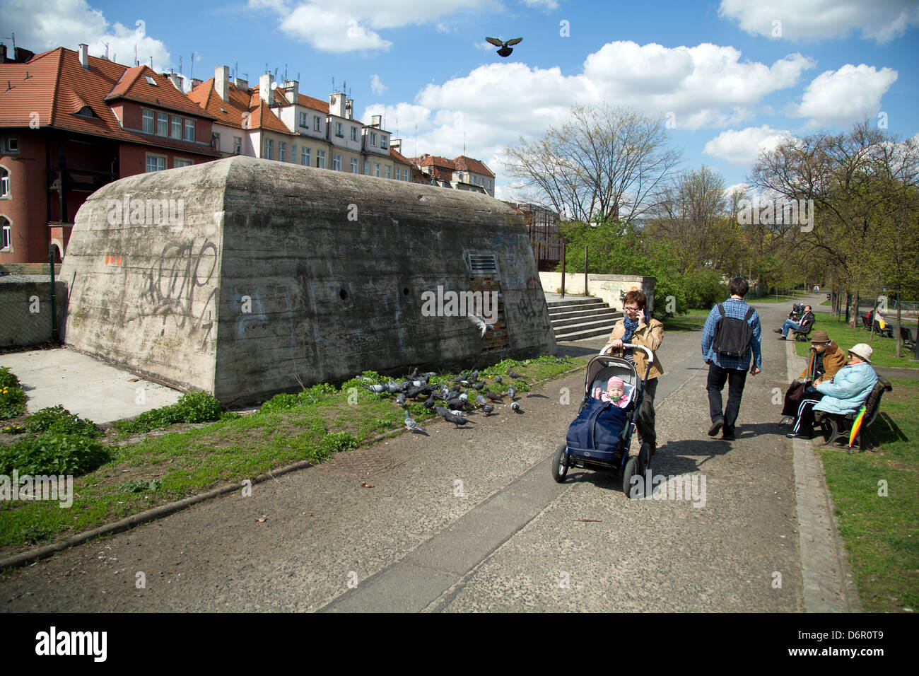 Wroclaw, Polonia, il bunker dalla Seconda Guerra Mondiale Foto Stock