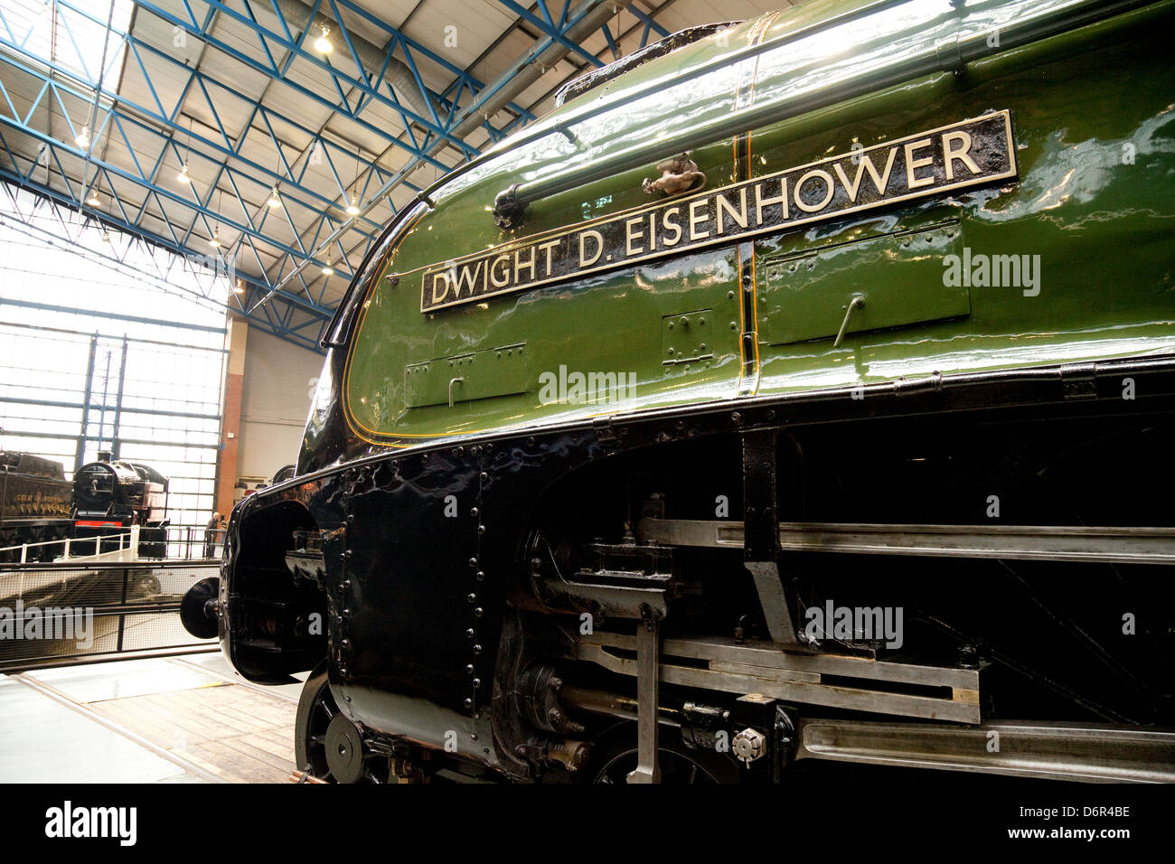 Dwight D Eisenhower A4 class locomotiva a vapore, presso il Museo nazionale delle ferrovie, York, Yorkshire Regno Unito Foto Stock