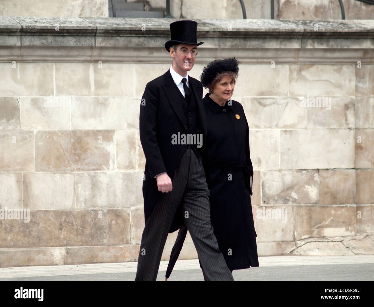 Lutto al funerale di stato di Margaret Thatcher Foto Stock