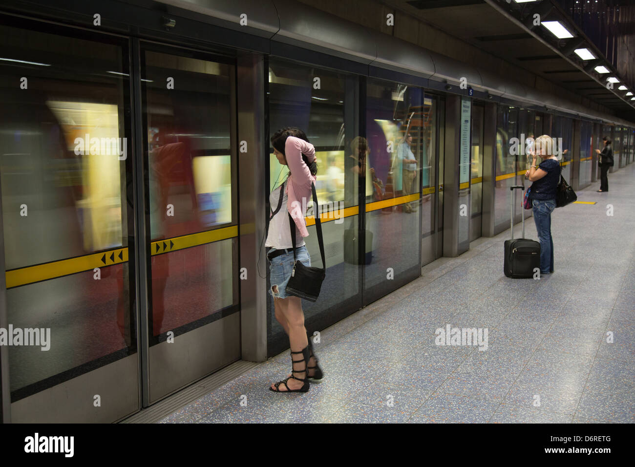 Londra, Regno Unito, Stazione della Metropolitana di Greenwich nord Foto Stock