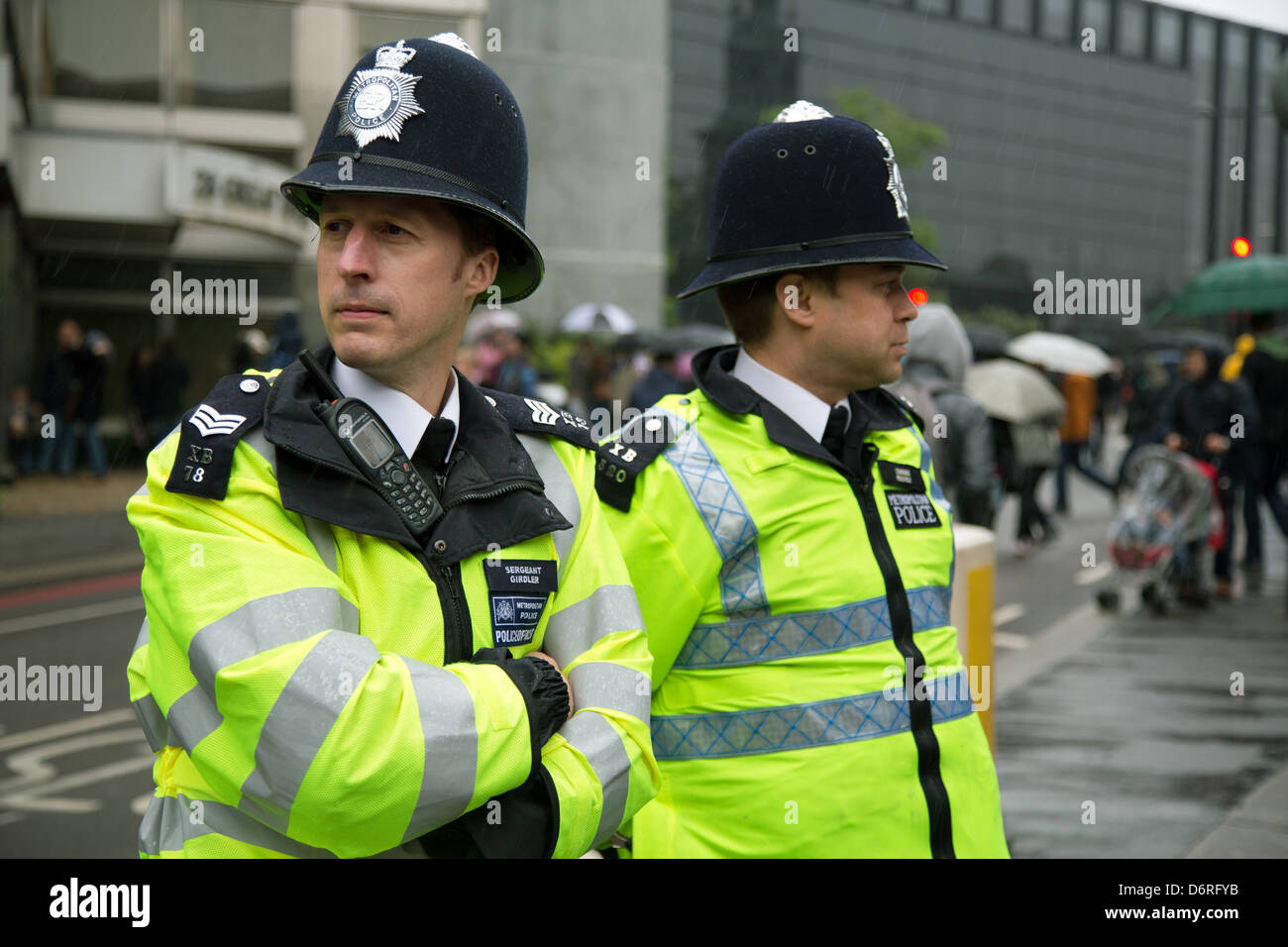 Londra, UK, Bobbies della Metropolitan Police Foto Stock