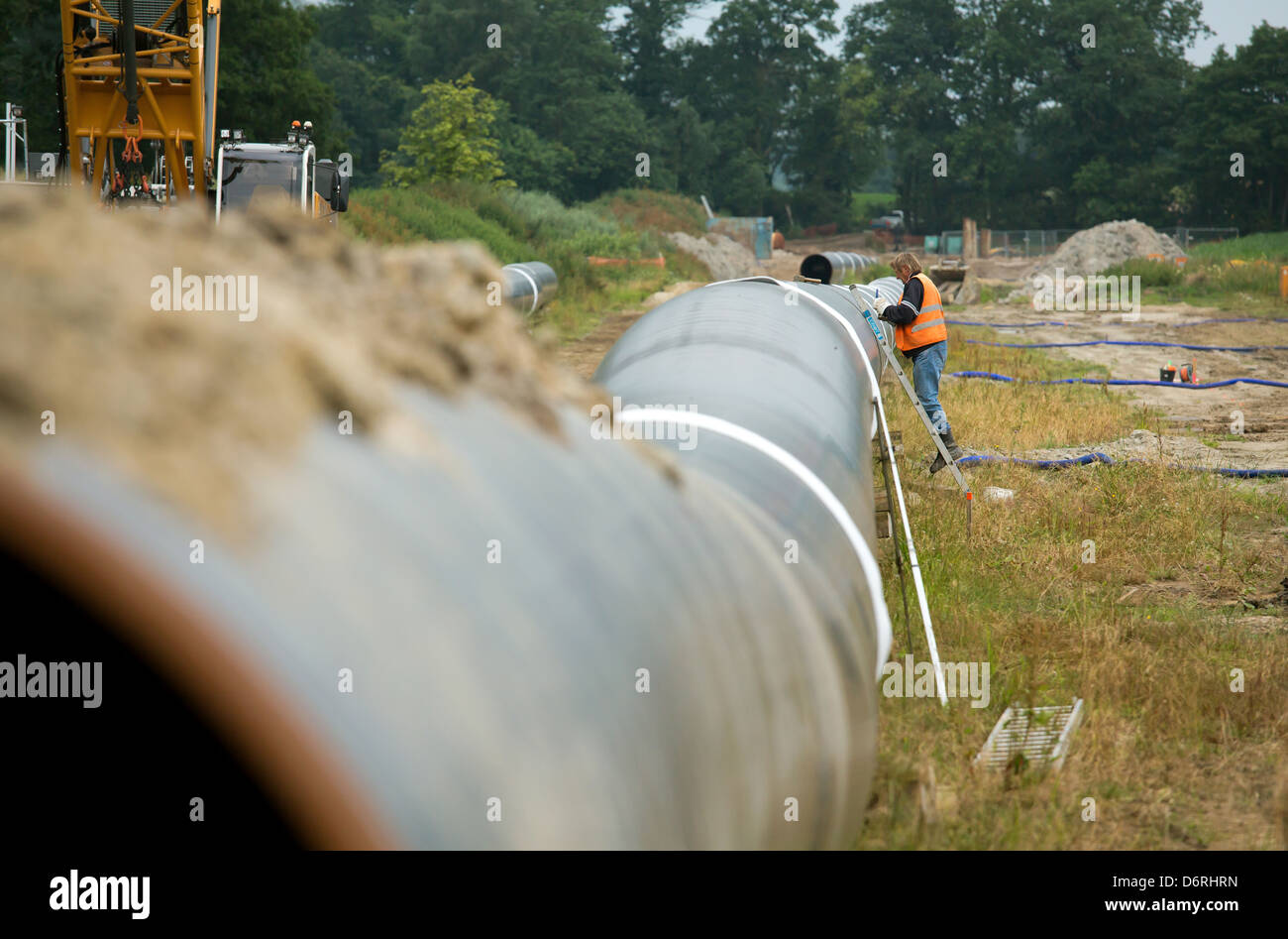 Hamersen, la Germania, la costruzione del gasdotto Nordeuropeo (NEL) Foto Stock
