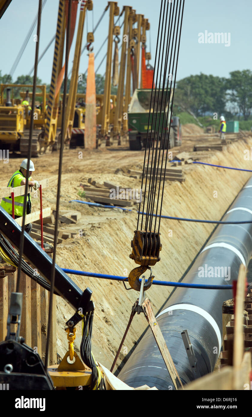 Hamersen, la Germania, la costruzione del gasdotto Nordeuropeo (NEL) Foto Stock